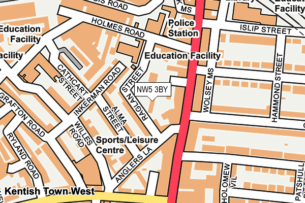 NW5 3BY map - OS OpenMap – Local (Ordnance Survey)