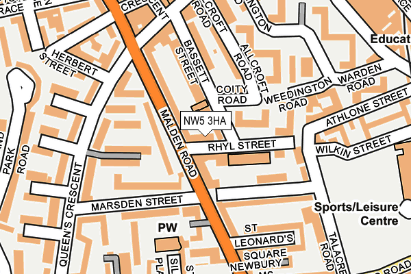 NW5 3HA map - OS OpenMap – Local (Ordnance Survey)