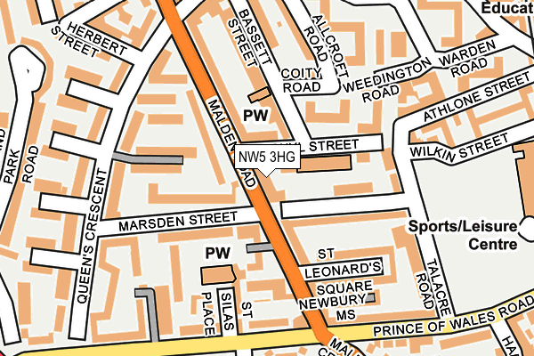 NW5 3HG map - OS OpenMap – Local (Ordnance Survey)