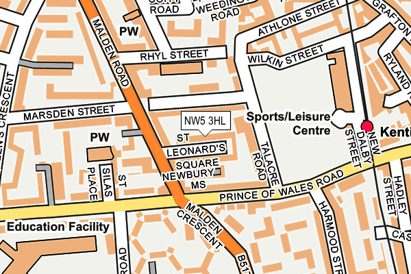 NW5 3HL map - OS OpenMap – Local (Ordnance Survey)