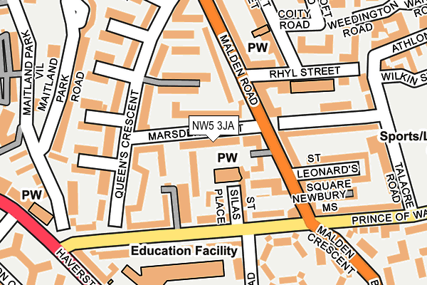 NW5 3JA map - OS OpenMap – Local (Ordnance Survey)