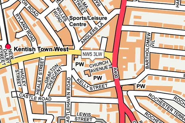 NW5 3LW map - OS OpenMap – Local (Ordnance Survey)