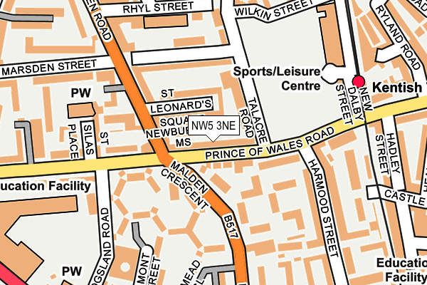 NW5 3NE map - OS OpenMap – Local (Ordnance Survey)