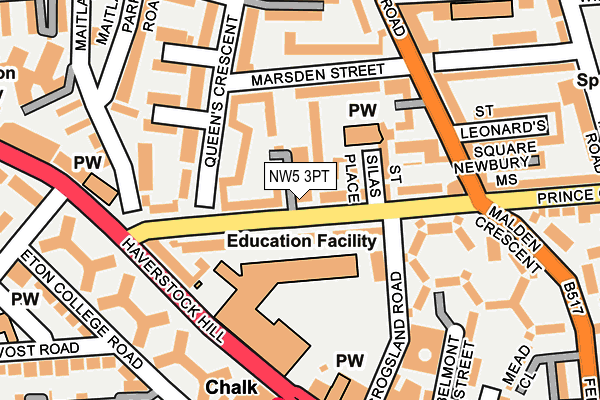 NW5 3PT map - OS OpenMap – Local (Ordnance Survey)