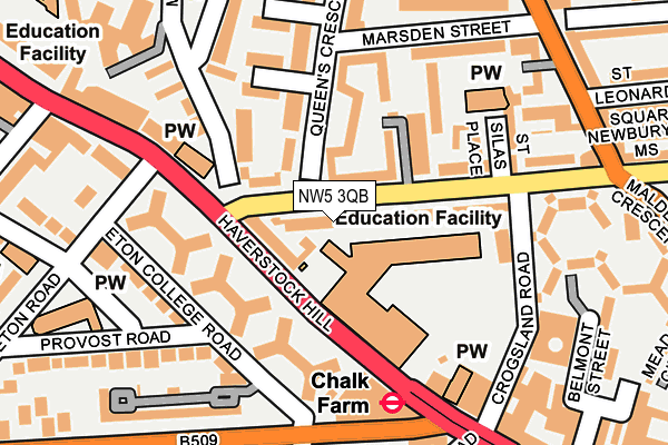 NW5 3QB map - OS OpenMap – Local (Ordnance Survey)