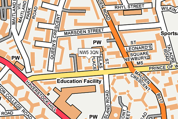 NW5 3QN map - OS OpenMap – Local (Ordnance Survey)