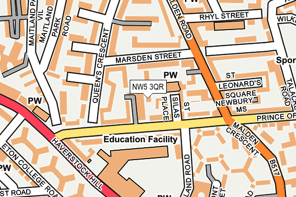 NW5 3QR map - OS OpenMap – Local (Ordnance Survey)