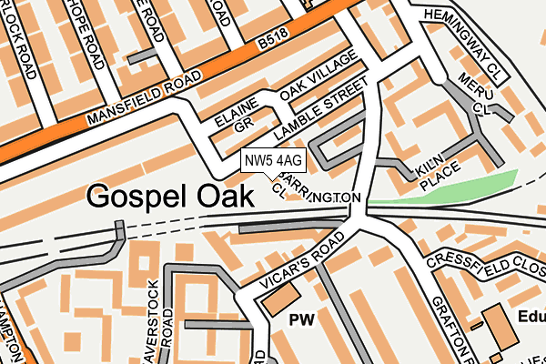 NW5 4AG map - OS OpenMap – Local (Ordnance Survey)
