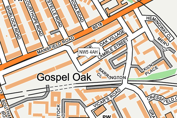 NW5 4AH map - OS OpenMap – Local (Ordnance Survey)