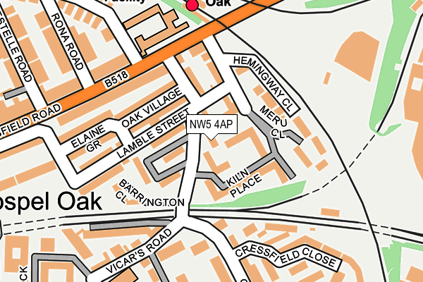 NW5 4AP map - OS OpenMap – Local (Ordnance Survey)
