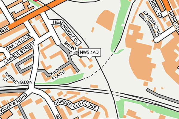 NW5 4AQ map - OS OpenMap – Local (Ordnance Survey)
