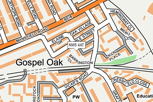 NW5 4AT map - OS OpenMap – Local (Ordnance Survey)
