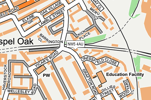 NW5 4AU map - OS OpenMap – Local (Ordnance Survey)