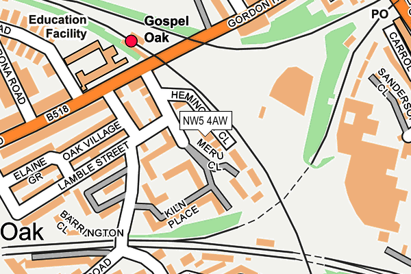 NW5 4AW map - OS OpenMap – Local (Ordnance Survey)