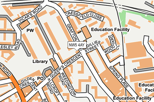 NW5 4AY map - OS OpenMap – Local (Ordnance Survey)