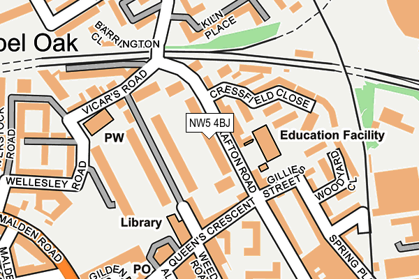 NW5 4BJ map - OS OpenMap – Local (Ordnance Survey)