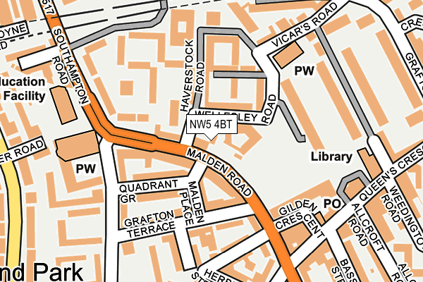NW5 4BT map - OS OpenMap – Local (Ordnance Survey)