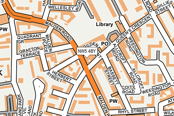 NW5 4BY map - OS OpenMap – Local (Ordnance Survey)