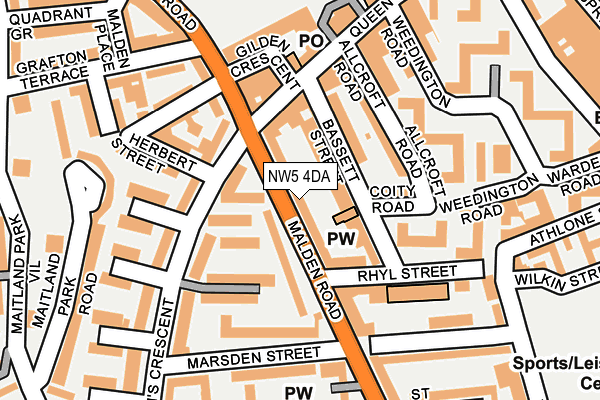 NW5 4DA map - OS OpenMap – Local (Ordnance Survey)