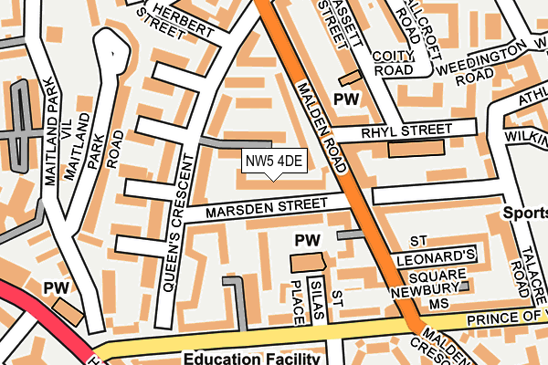 NW5 4DE map - OS OpenMap – Local (Ordnance Survey)