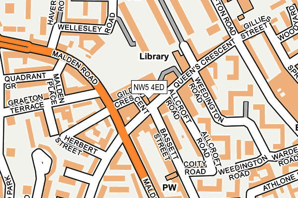 NW5 4ED map - OS OpenMap – Local (Ordnance Survey)