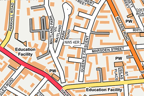 NW5 4ER map - OS OpenMap – Local (Ordnance Survey)