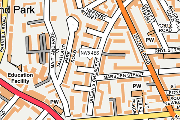 NW5 4ES map - OS OpenMap – Local (Ordnance Survey)