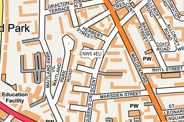 NW5 4EU map - OS OpenMap – Local (Ordnance Survey)