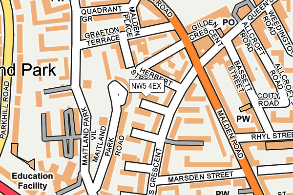 NW5 4EX map - OS OpenMap – Local (Ordnance Survey)