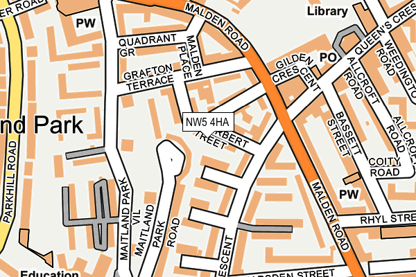 NW5 4HA map - OS OpenMap – Local (Ordnance Survey)