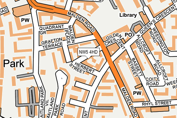 NW5 4HD map - OS OpenMap – Local (Ordnance Survey)