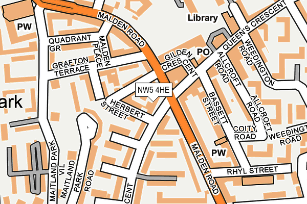 NW5 4HE map - OS OpenMap – Local (Ordnance Survey)
