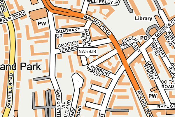 NW5 4JB map - OS OpenMap – Local (Ordnance Survey)