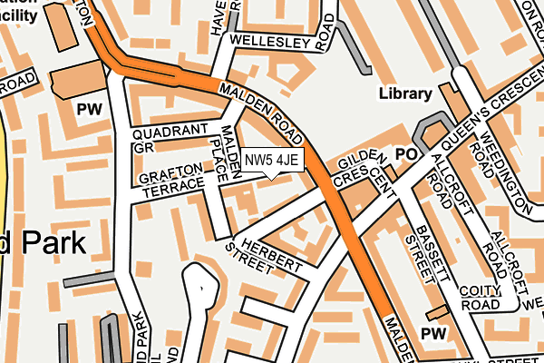 NW5 4JE map - OS OpenMap – Local (Ordnance Survey)