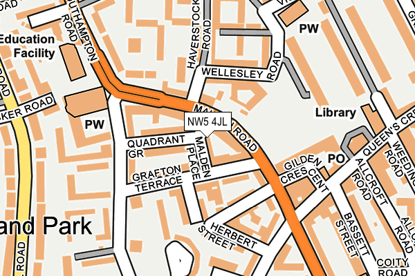NW5 4JL map - OS OpenMap – Local (Ordnance Survey)