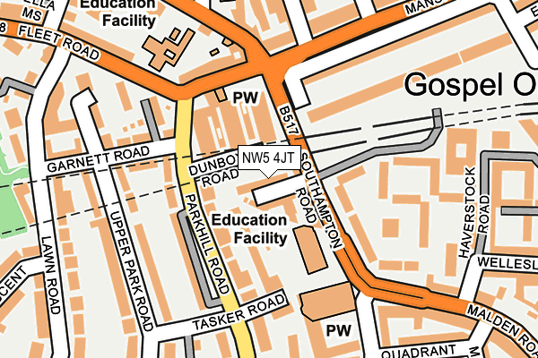 NW5 4JT map - OS OpenMap – Local (Ordnance Survey)