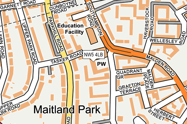 NW5 4LB map - OS OpenMap – Local (Ordnance Survey)