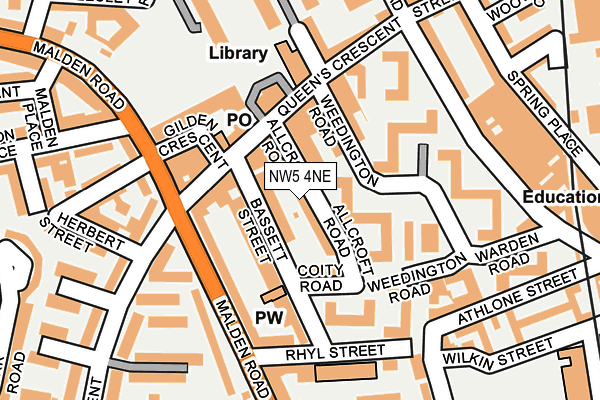NW5 4NE map - OS OpenMap – Local (Ordnance Survey)
