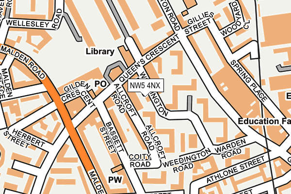 NW5 4NX map - OS OpenMap – Local (Ordnance Survey)