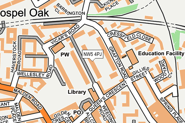 NW5 4PJ map - OS OpenMap – Local (Ordnance Survey)
