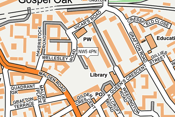 NW5 4PN map - OS OpenMap – Local (Ordnance Survey)