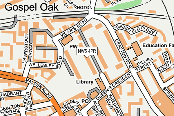 NW5 4PR map - OS OpenMap – Local (Ordnance Survey)