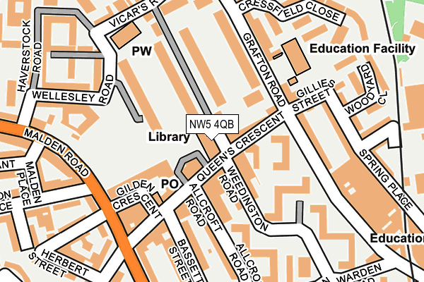 NW5 4QB map - OS OpenMap – Local (Ordnance Survey)
