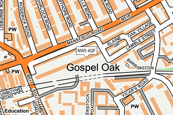 NW5 4QF map - OS OpenMap – Local (Ordnance Survey)