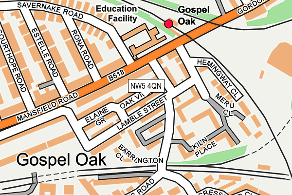 NW5 4QN map - OS OpenMap – Local (Ordnance Survey)