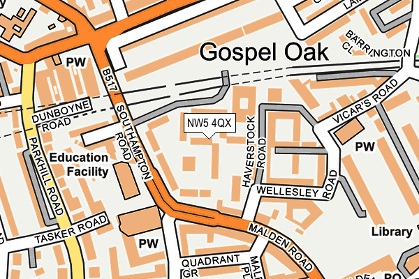 NW5 4QX map - OS OpenMap – Local (Ordnance Survey)