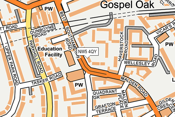 NW5 4QY map - OS OpenMap – Local (Ordnance Survey)