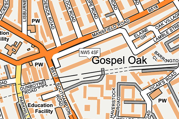 NW5 4SF map - OS OpenMap – Local (Ordnance Survey)