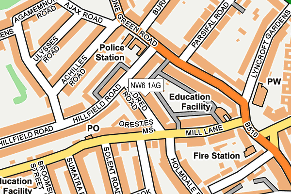 NW6 1AG map - OS OpenMap – Local (Ordnance Survey)