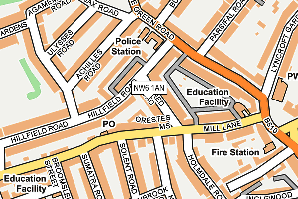 NW6 1AN map - OS OpenMap – Local (Ordnance Survey)